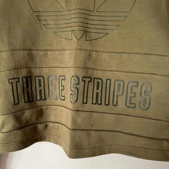 Adidas olive colored long sleeved cropped sweater, logo throughout, unique, S - Picture 5 of 8
